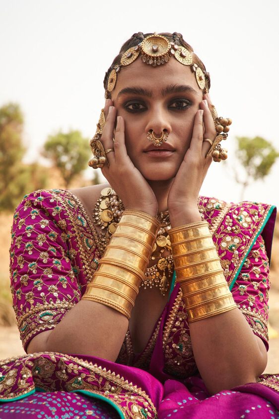 4 - Mihik Bandhani Lehenga Set – Purple, image 4