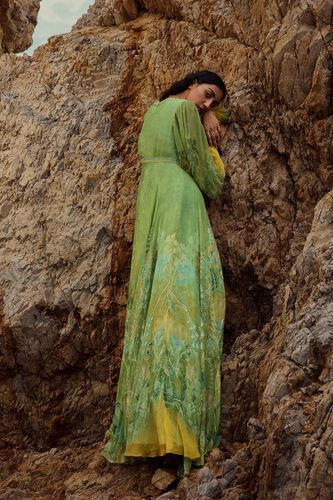 Ivresse Bemberg Chiffon Gown - Lime, Lime, image 2