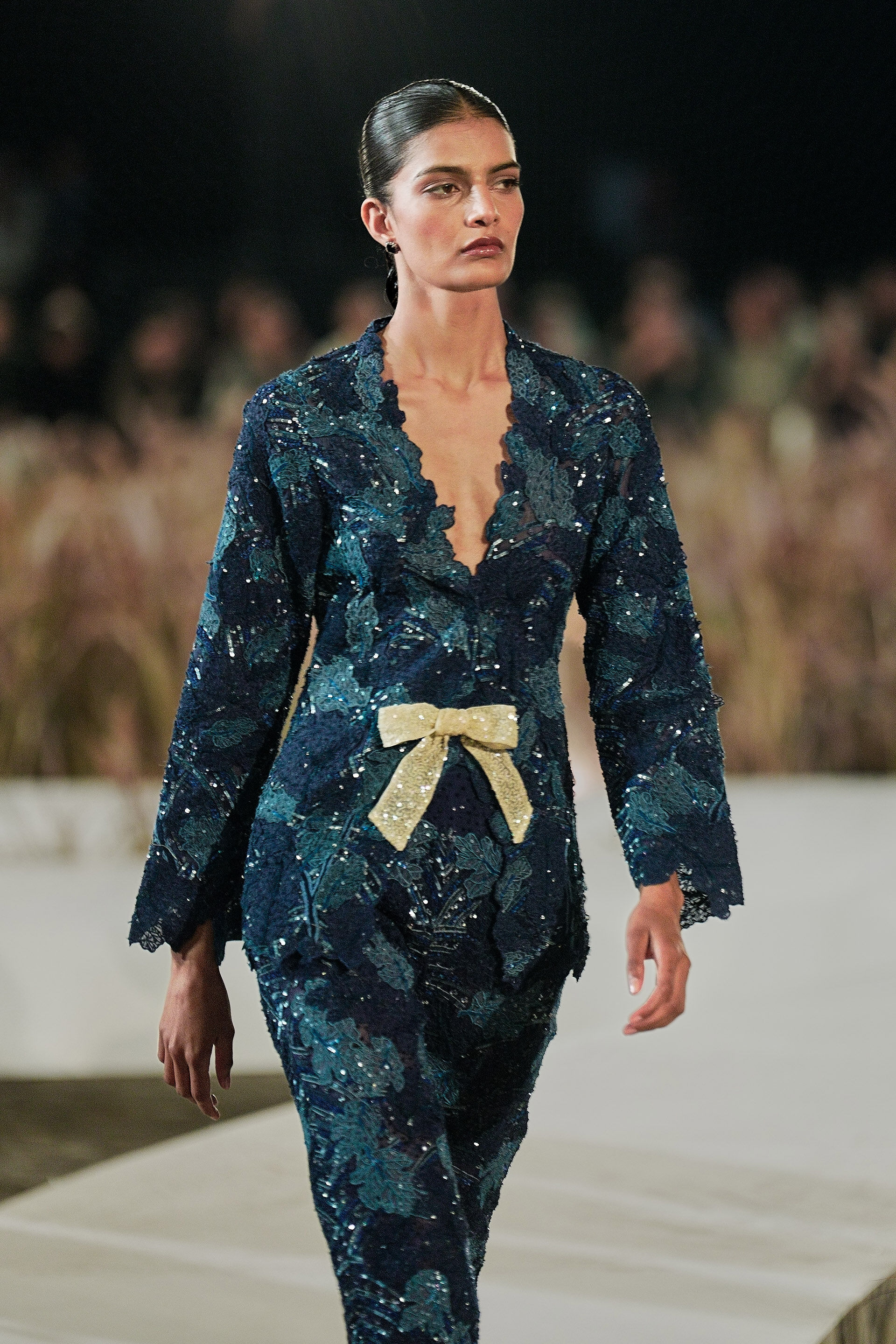 Elysora Embroidered Silk Jacket Set - Blue, Blue, image 3