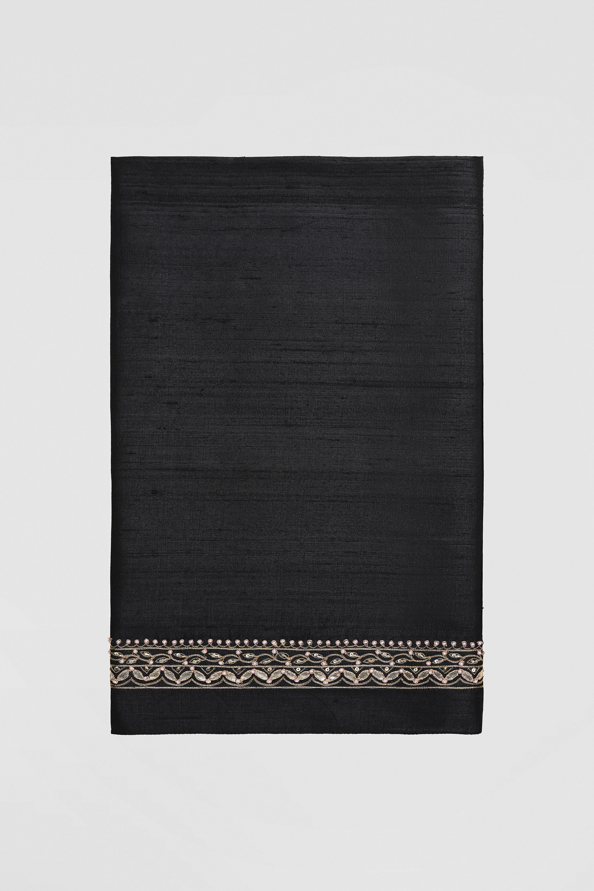 Anushna Handcrafted Badla Georgette Saree, Black, image 9