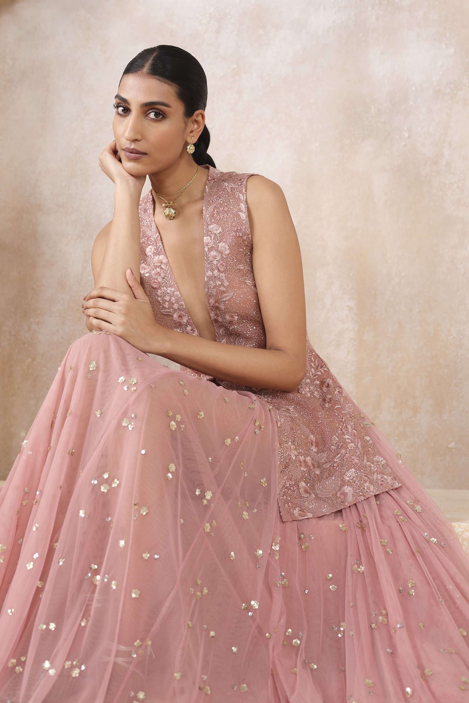 Idra Embroidered Skirt Set - Blush, Blush, image 5