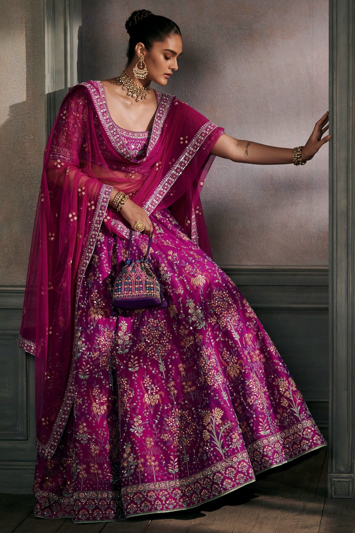 Buy Bridal Mohi Lehenga Set – Purple .Online from Anita Dongre