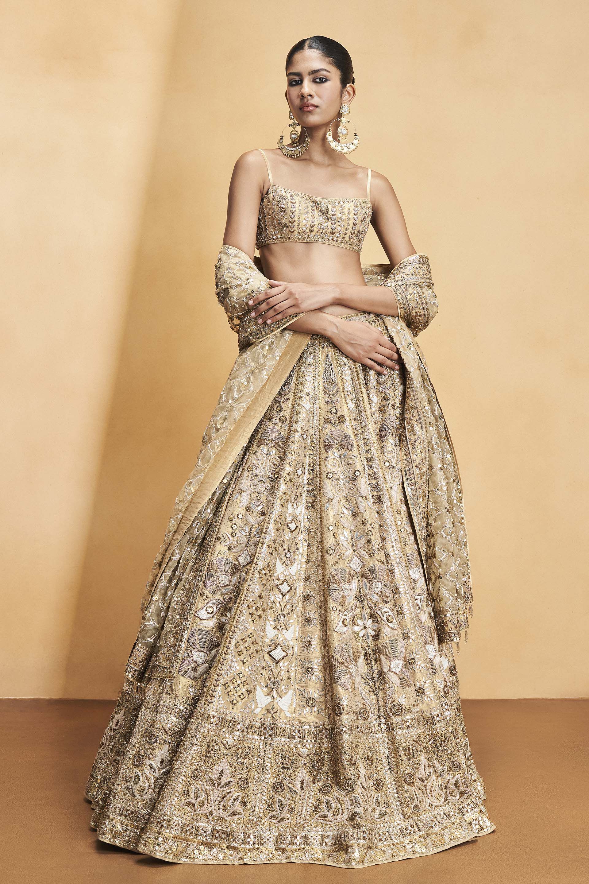 Buy Bridal Hymn Of The Forest Lehenga - Gold Online from Anita Dongre