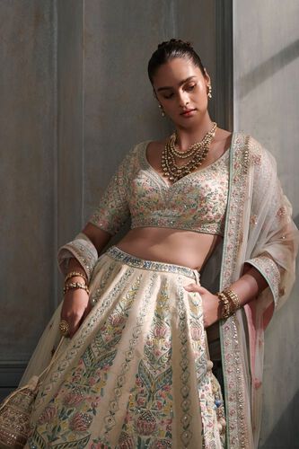 3 - Veena Lehenga Set – Cream, image 3