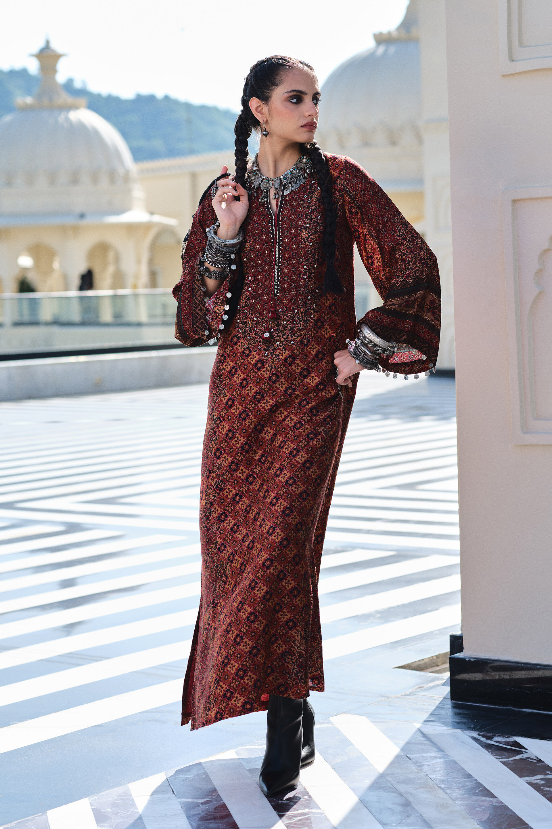 Author Red Sequinned Kaftan