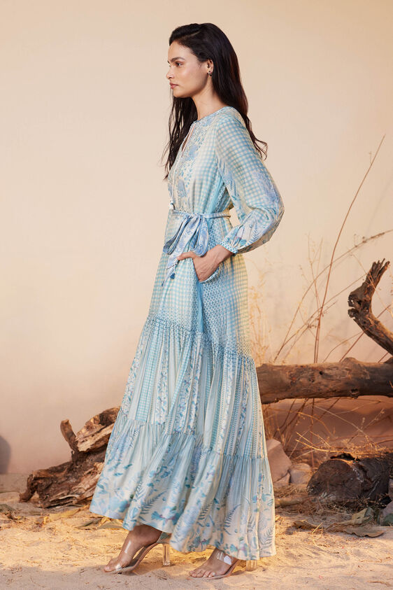 Neela Tiered Dress, Blue, image 2