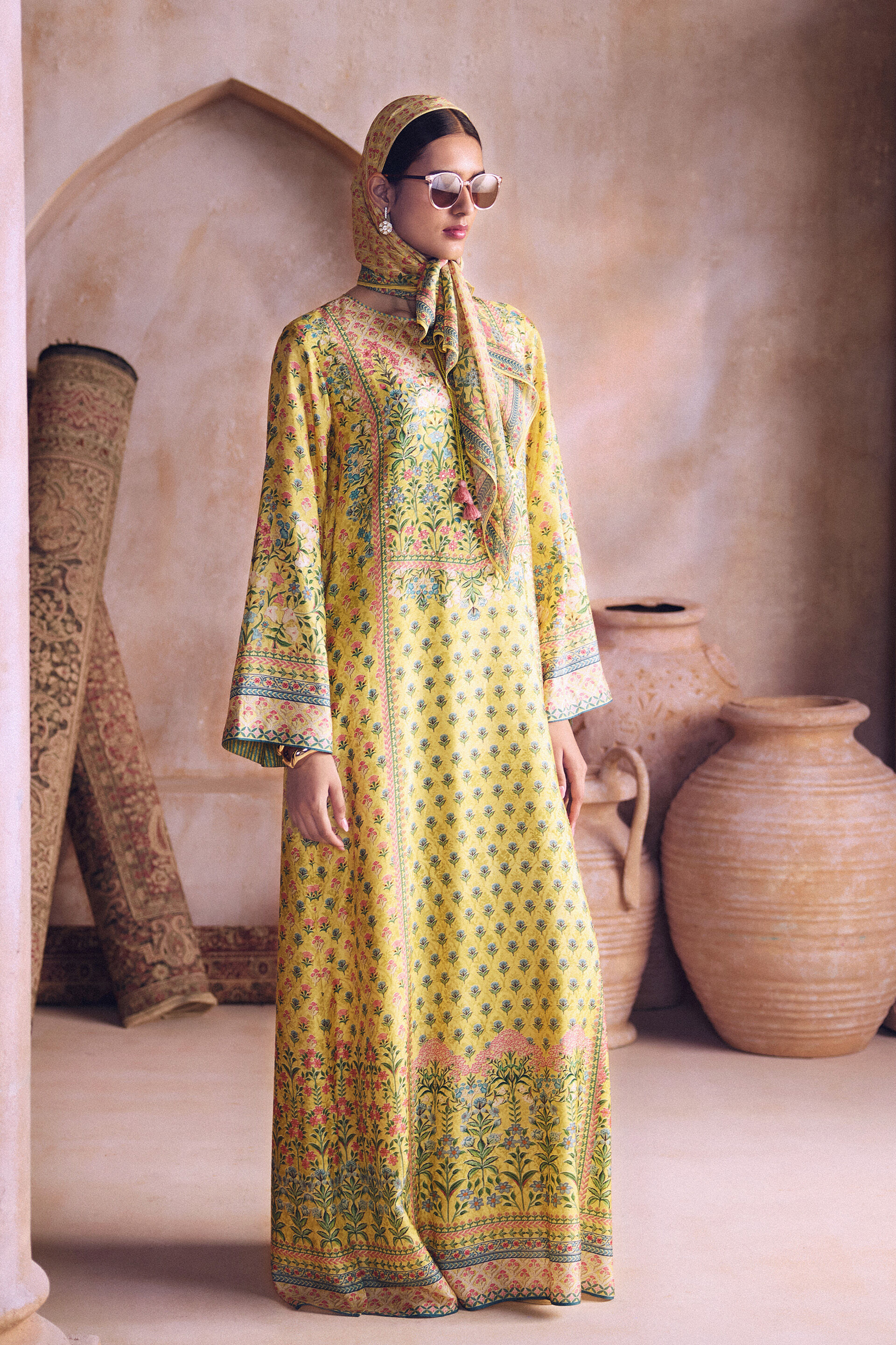 Anum Kaftan - Yellow, Yellow, image 3