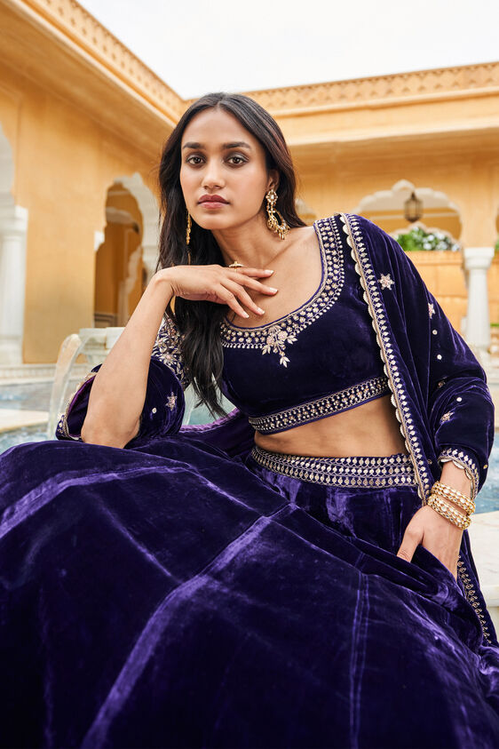 Fauzia Lehenga, Purple, image 4
