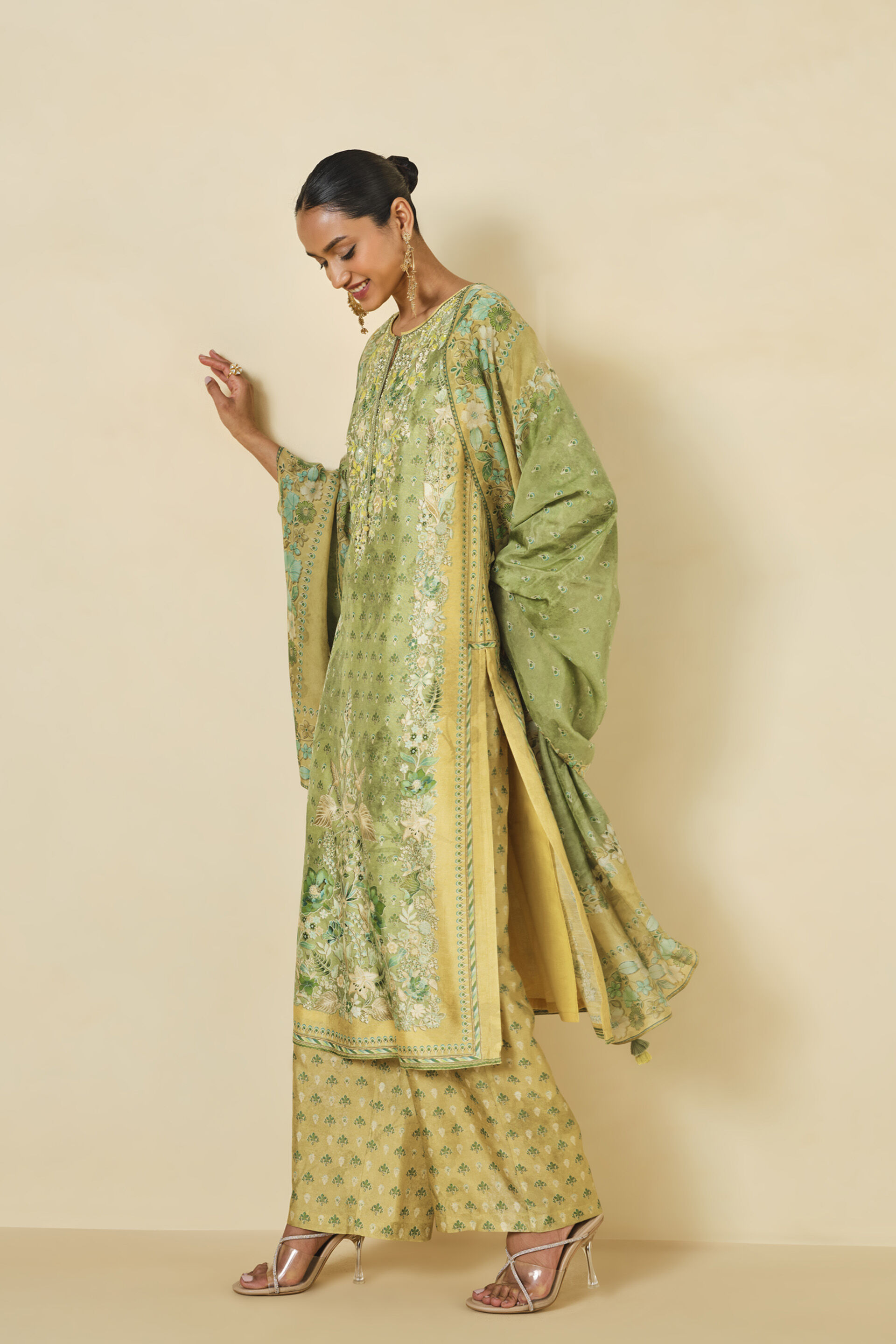 Delmar Printed Suit Set Lime