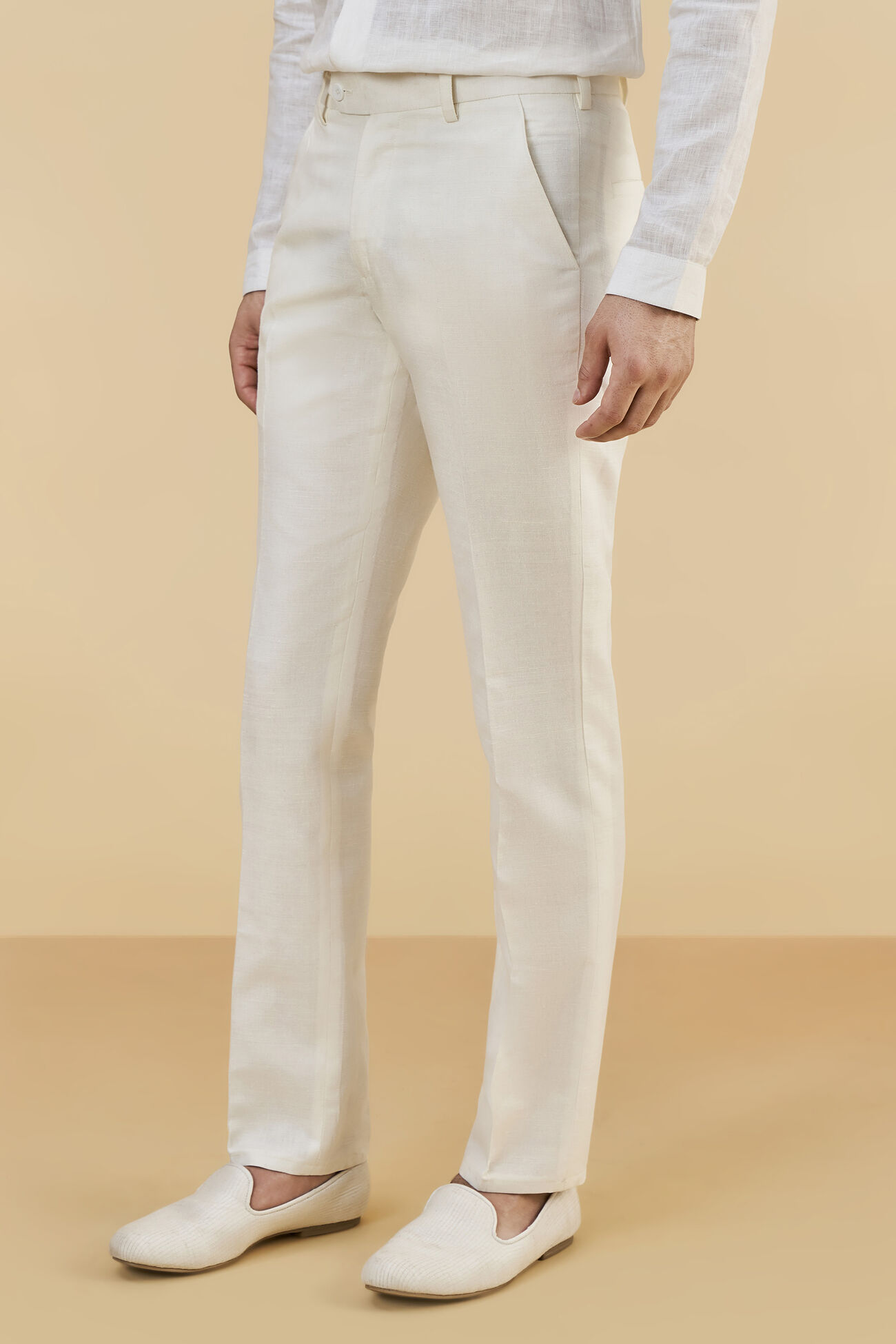 Silk Trousers, Off White, image 2