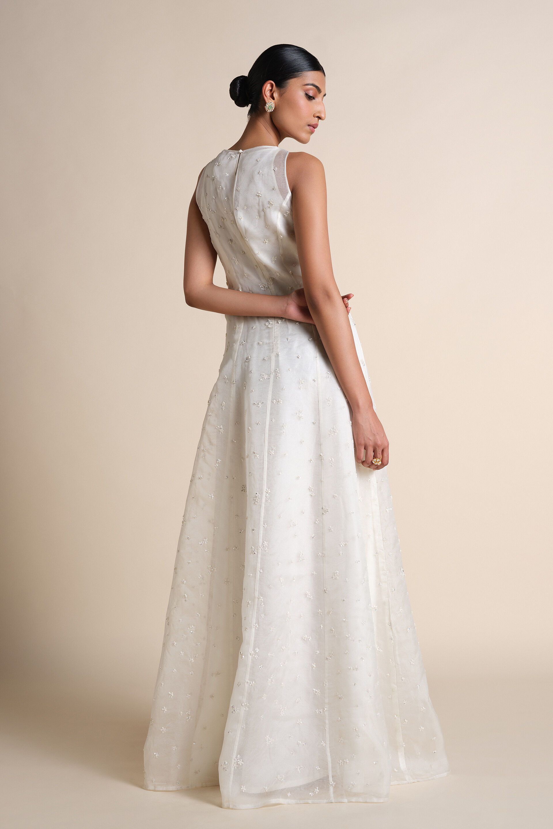 Mountain Mist Silk Gown - Ivory