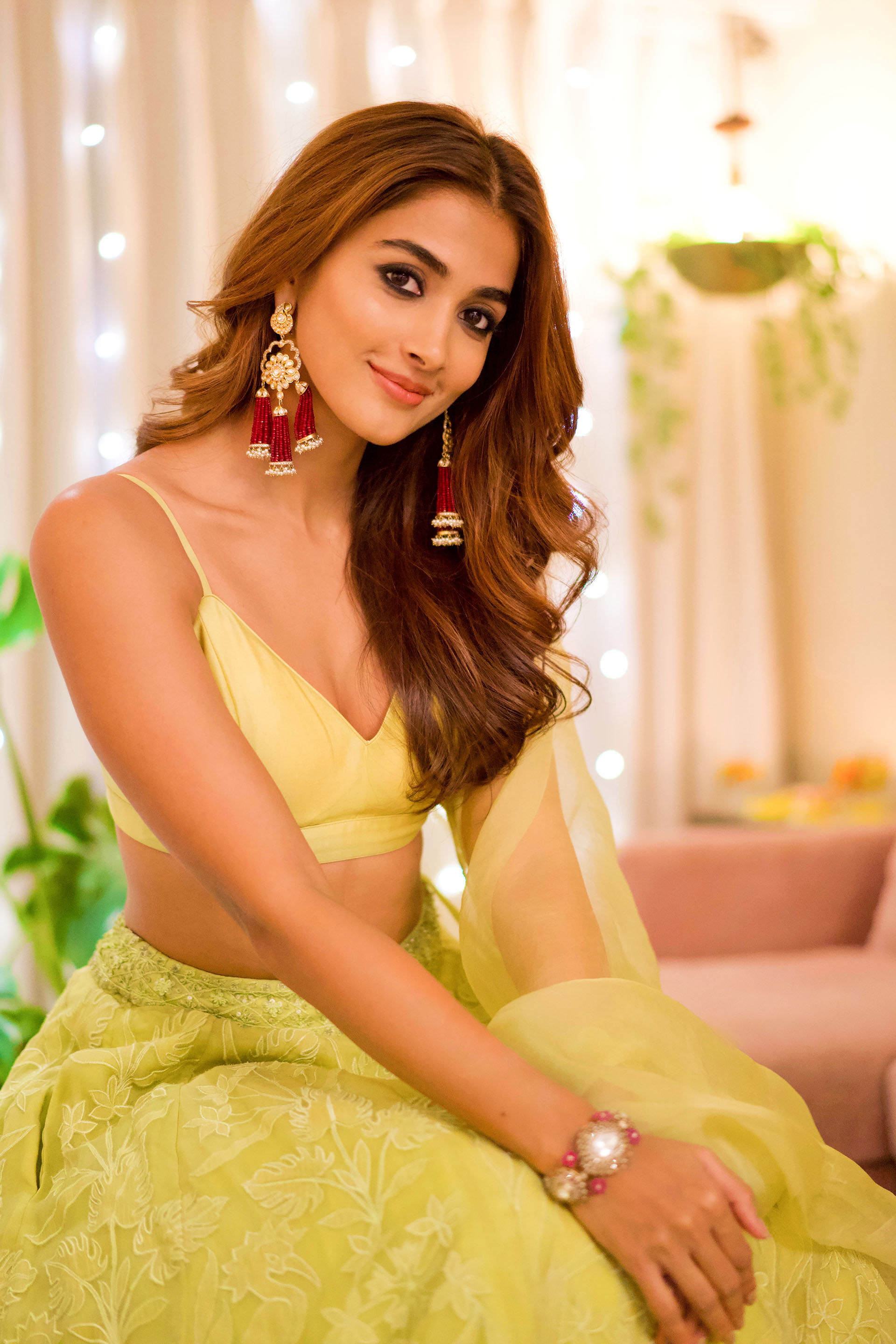 Wild Herons Lehenga Set - Lime, , image 2