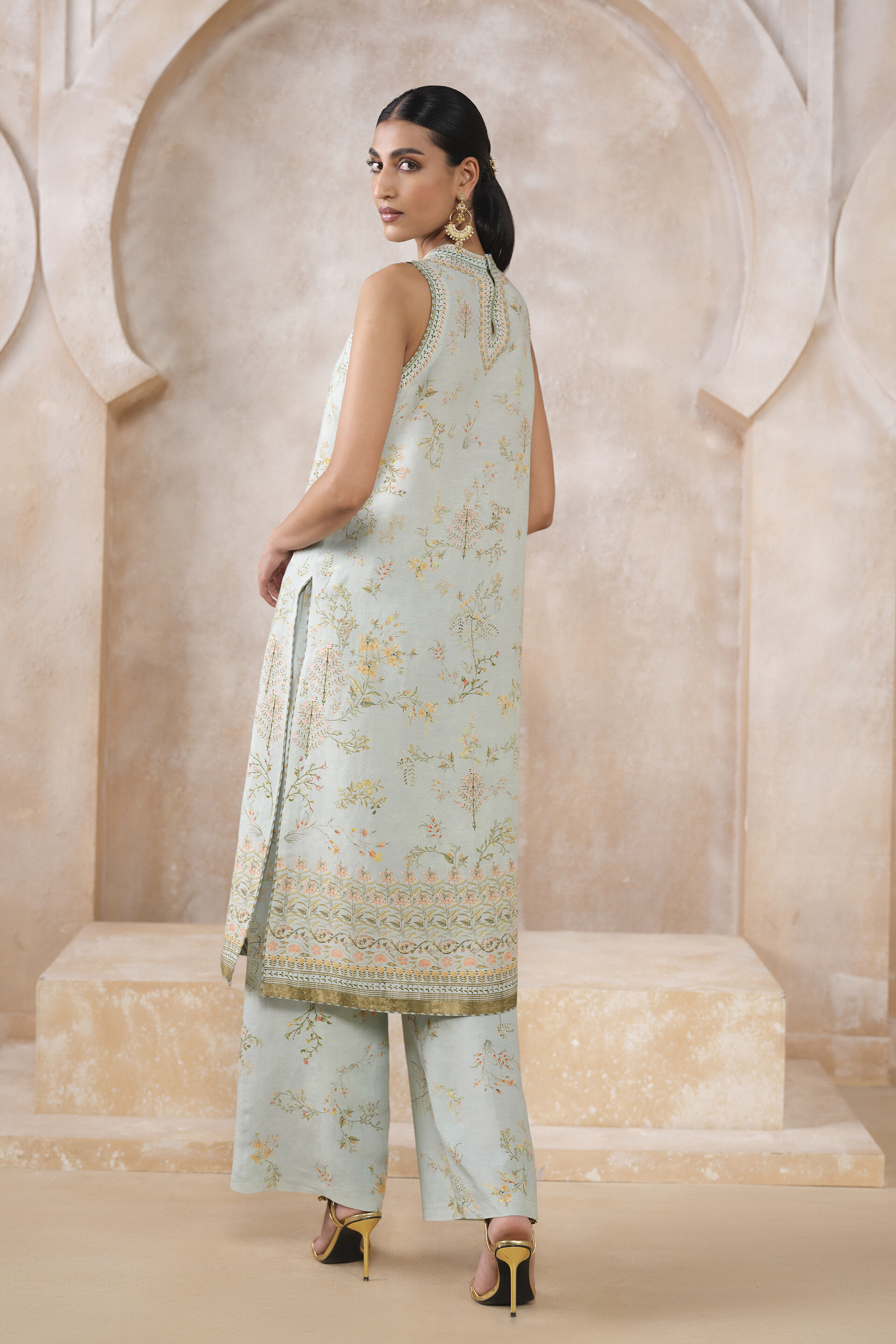 Flori Kurta Set - Blue
