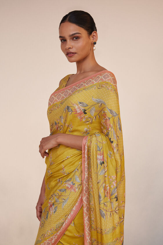 Ember Saree Set - Mustard, Mustard, image 4