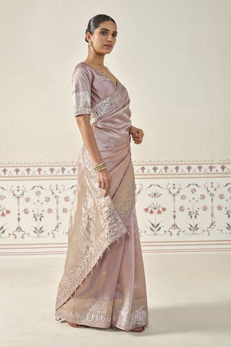 Kamalakshi Handwoven Benarasi Silk Saree - Lilac, Lilac, image 4