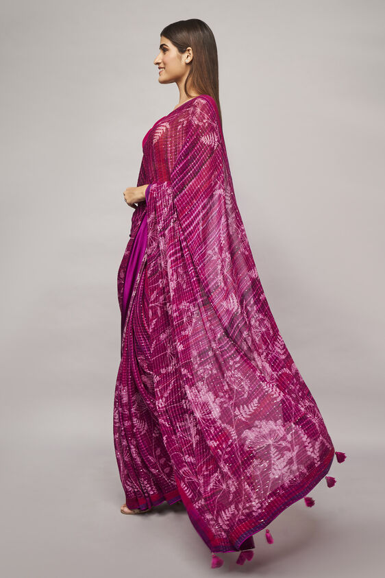 Midha Saree - Purple, , image 4