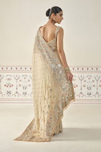 Nabanita Gota Patti Georgette Saree - Flesh, Beige, image 2