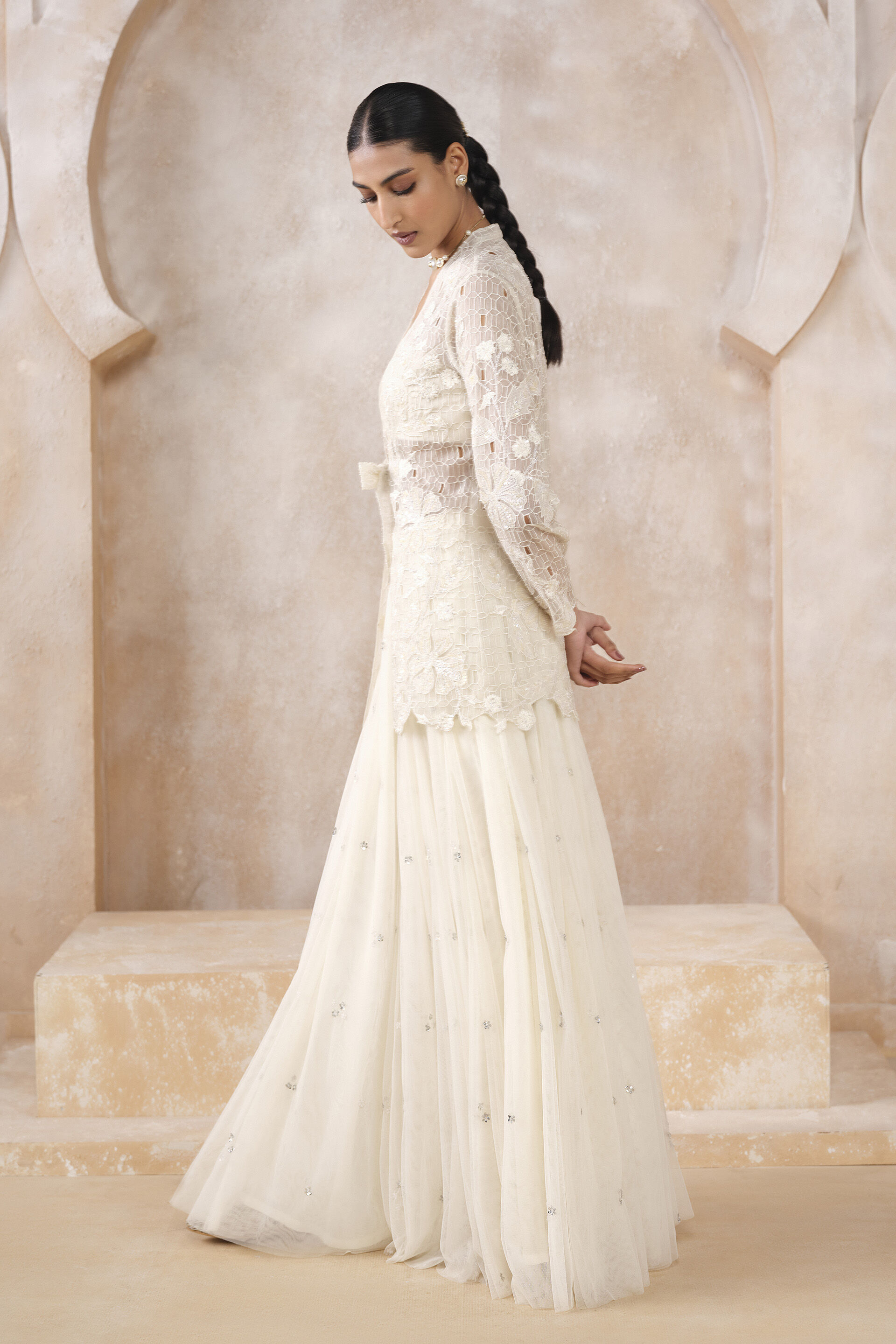 Freyja Applique Skirt Set - Ivory, Ivory, image 3