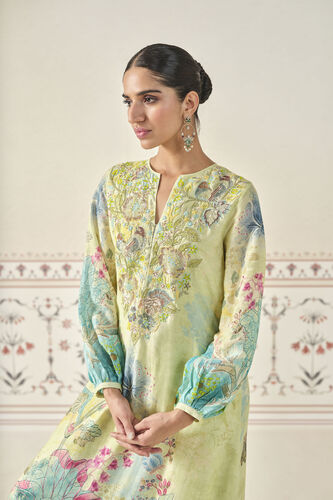 Emmylou Sequin Bemberg Kaftan - Lime, Yellow, image 6