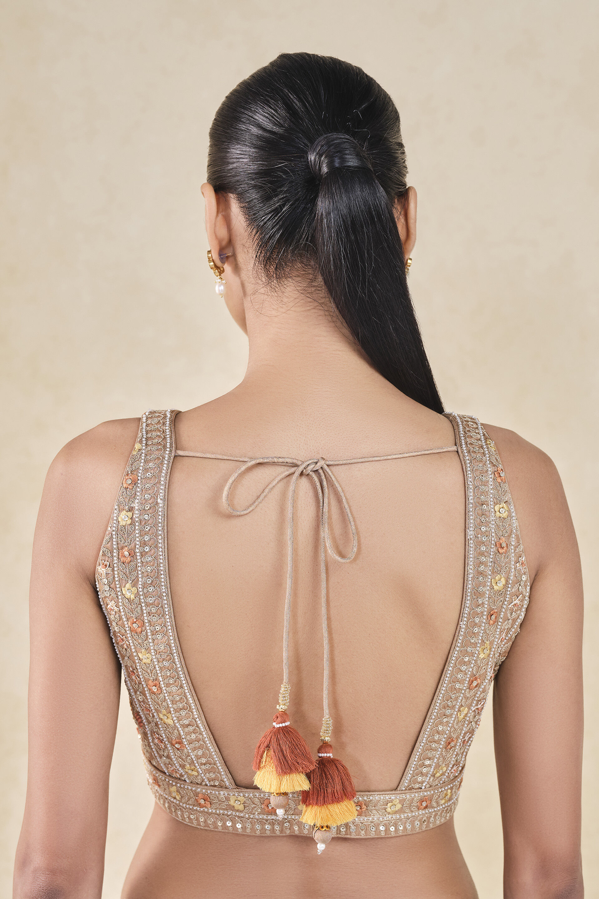 Zohura Embroidered Choli - Bronze