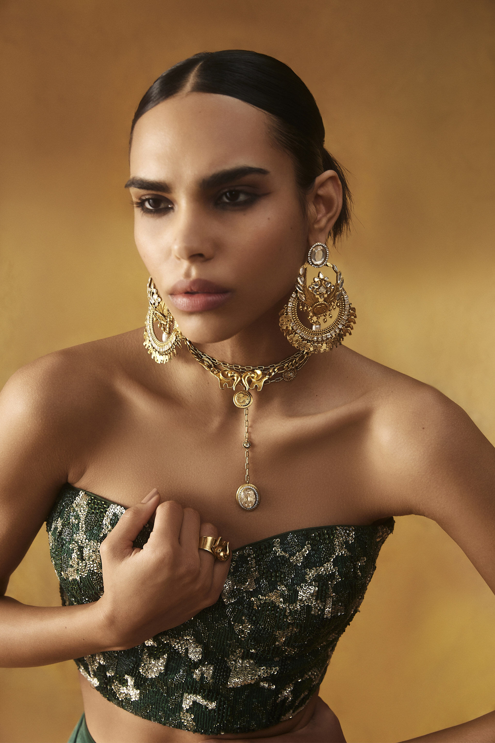 A Symphony Of Birds Chandbali Earrings, , image 3