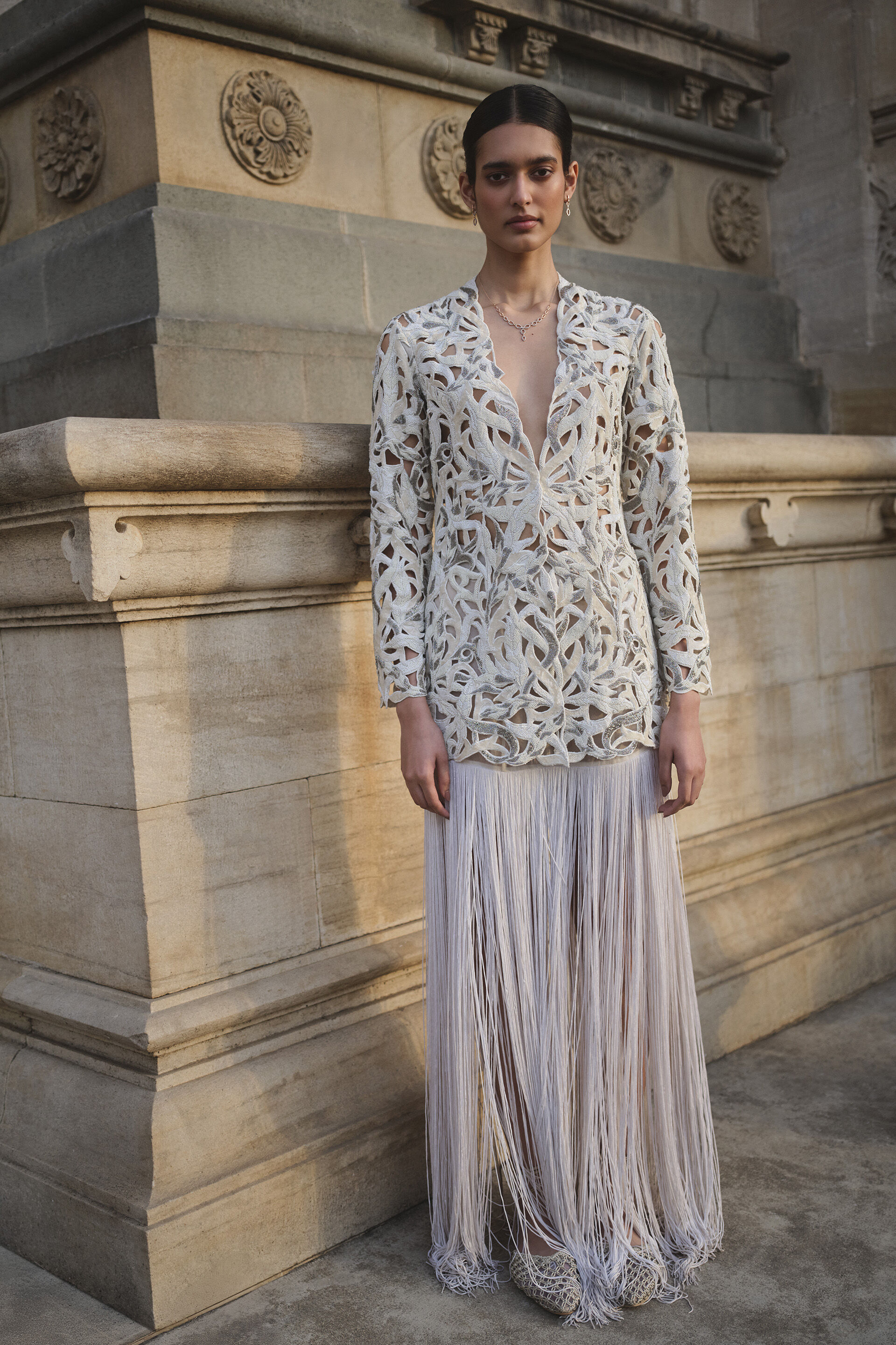 Xylandra Broderie Jacket Set - Ivory, Ivory, image 4