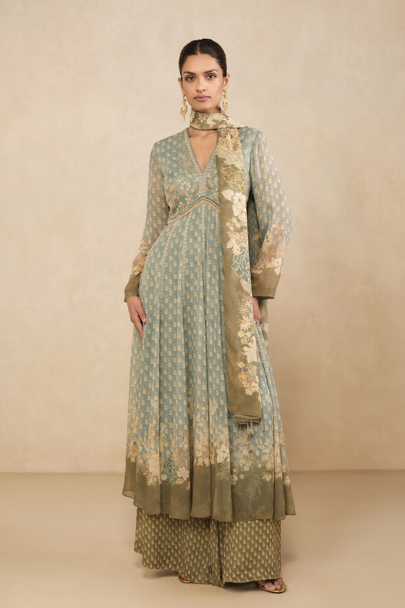 Asma Anarkali Suit Set - Blue