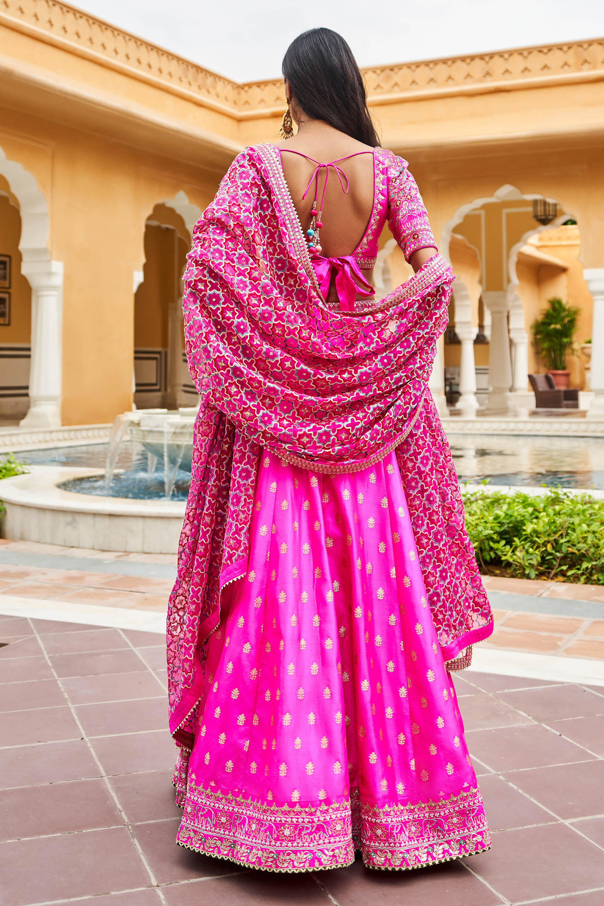 Ezra Lehenga - Hot Pink