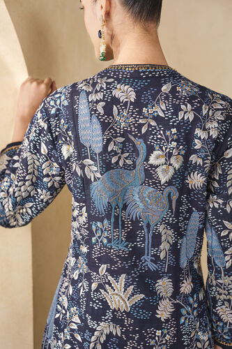 Shirina Embroidered Silk Jacket Set - Black, Blue, image 5