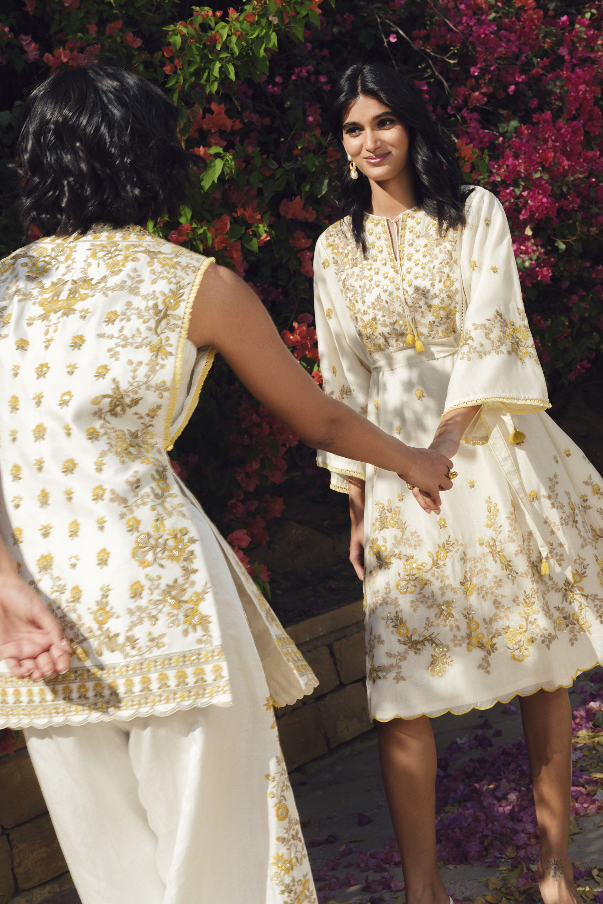 Amra Embroidered Palazzo Set - Natural, Natural, image 4