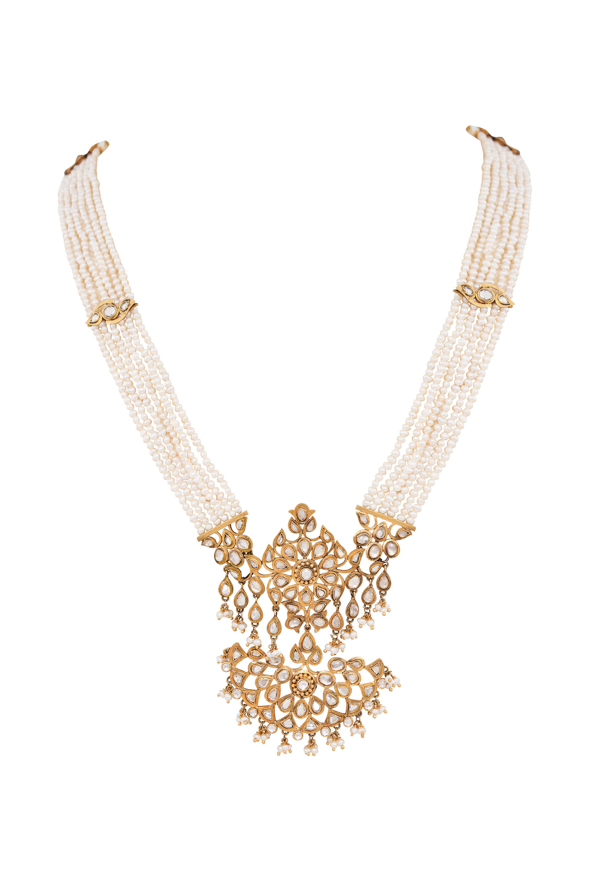 Crystal & Pearl String Necklace, , image 1