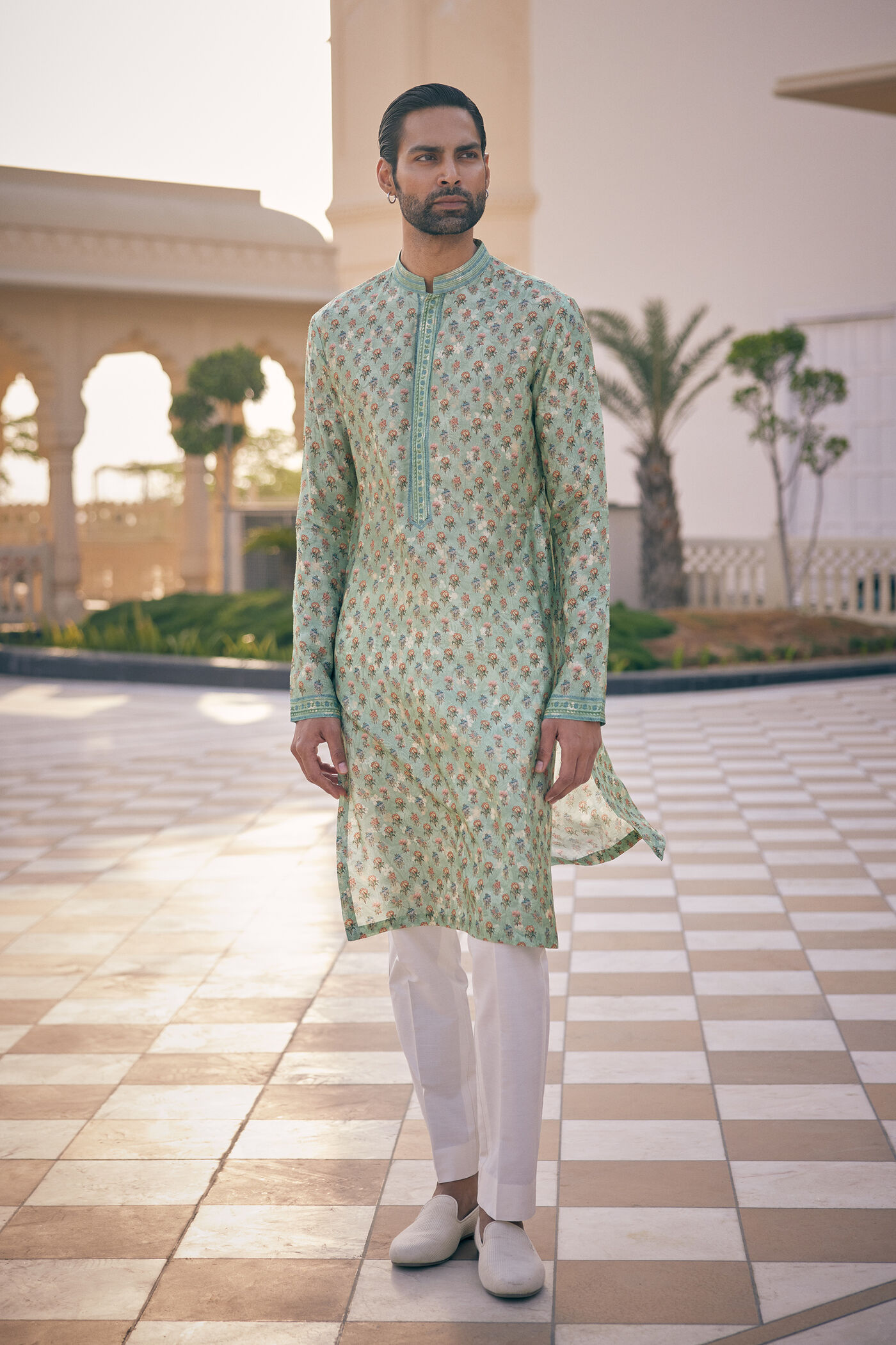 Anbar Kurta - Sage