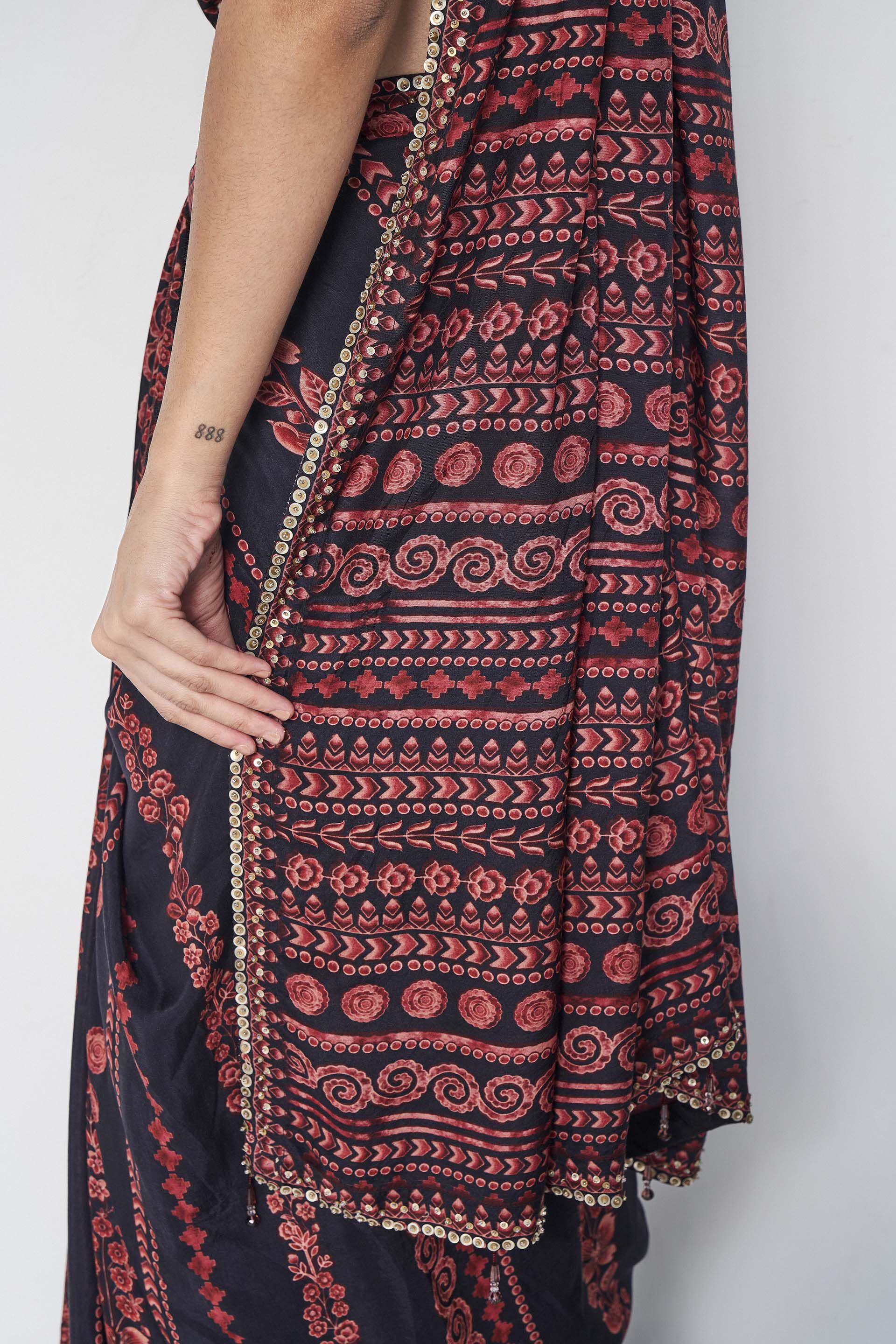 Roseline Saree - Black, Black, image 8