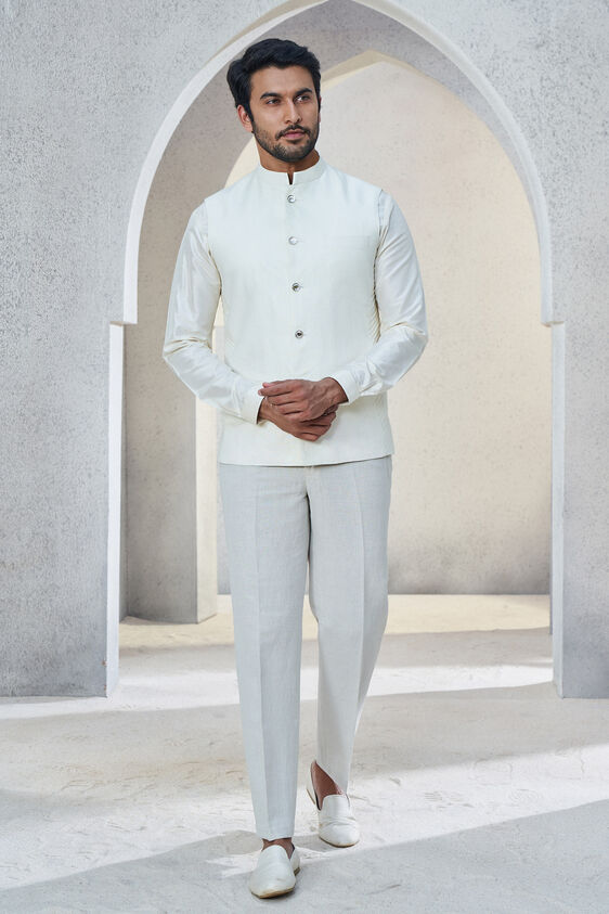 Shwar Nehru Jacket, Ivory, image 1