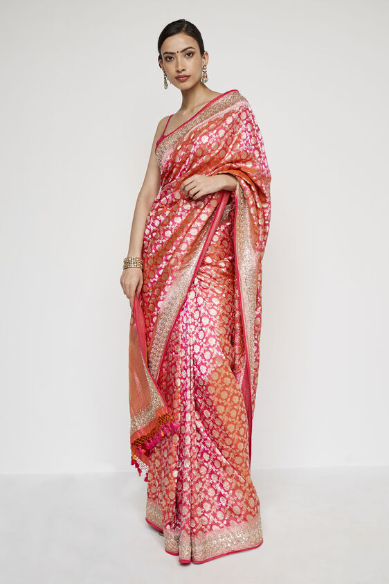 Jarul Benarasi Saree - Pink, , image 1