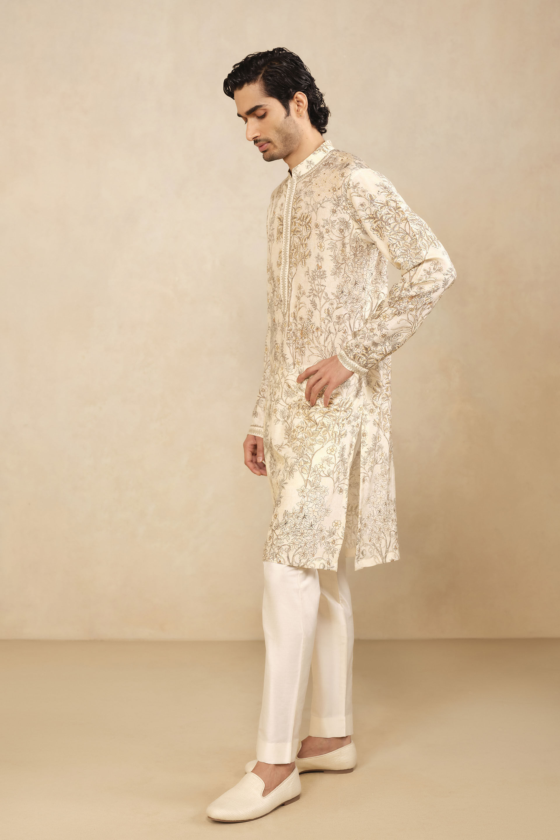 Nadir Kurta - Cream, Cream, image 3