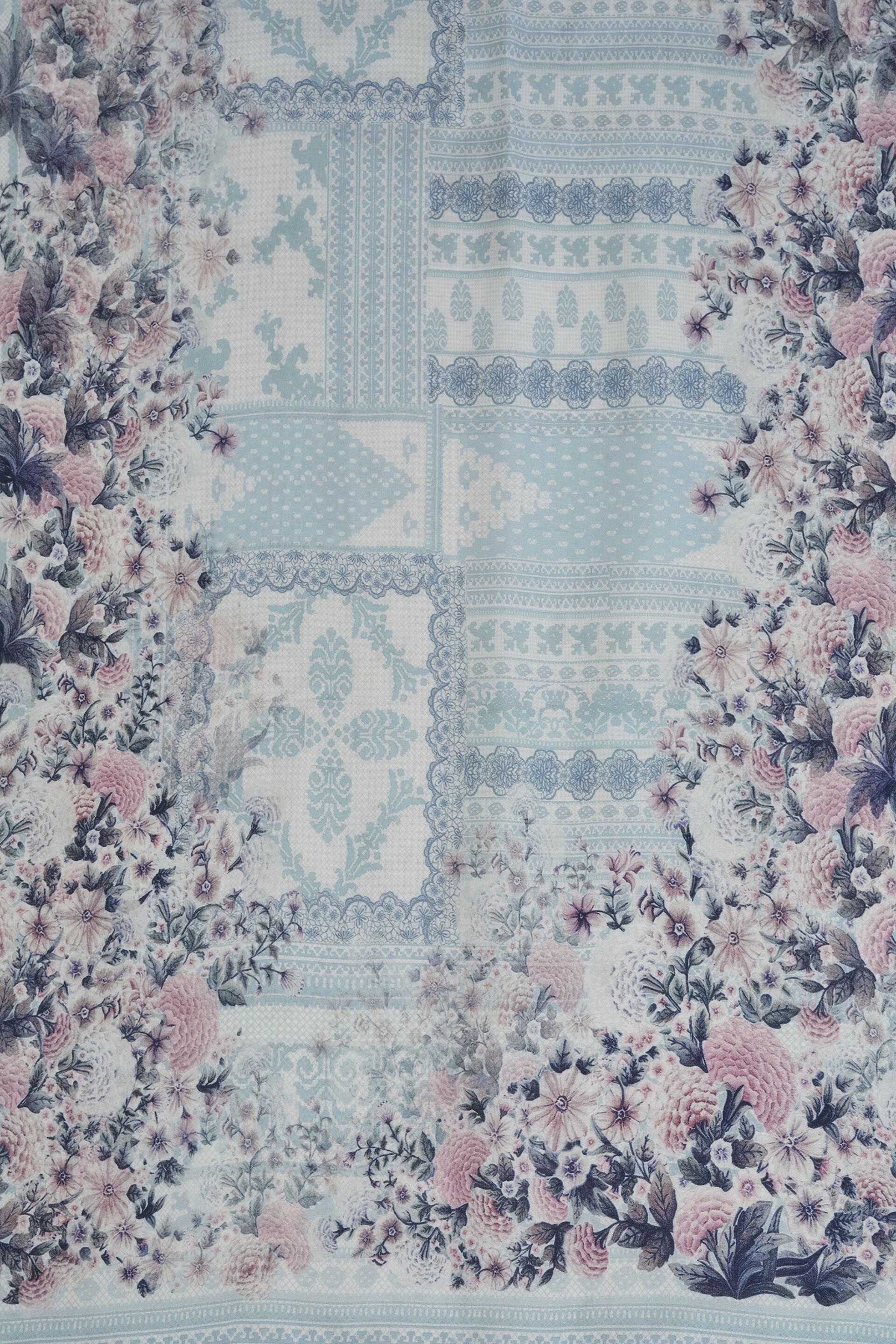 Damson Silk Stole - Blue, Blue, image 3