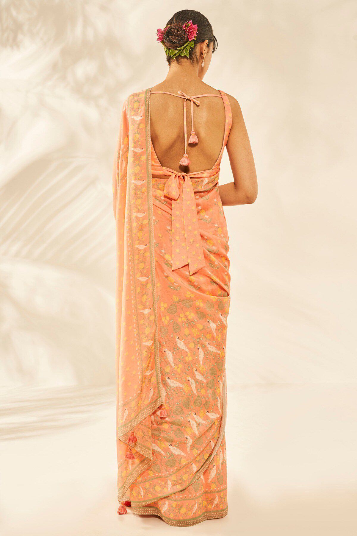 4 - Maitri Saree - Peach, image 4