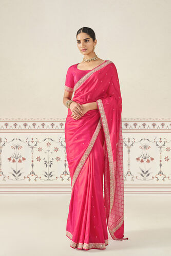 Harsika Handwoven Benarasi Gota Patti Silk Saree - Pink, Pink, image 1