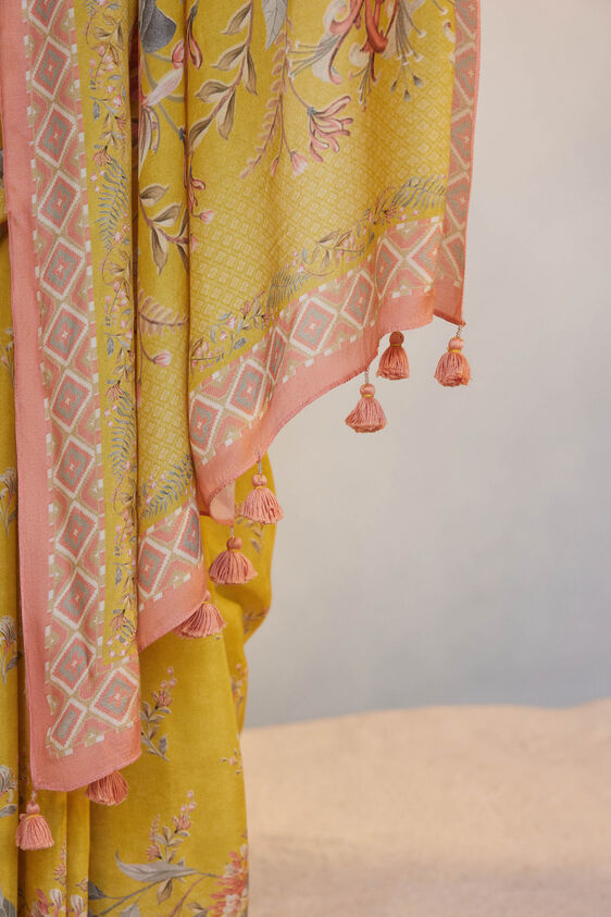 Ember Saree Set - Mustard, Mustard, image 7