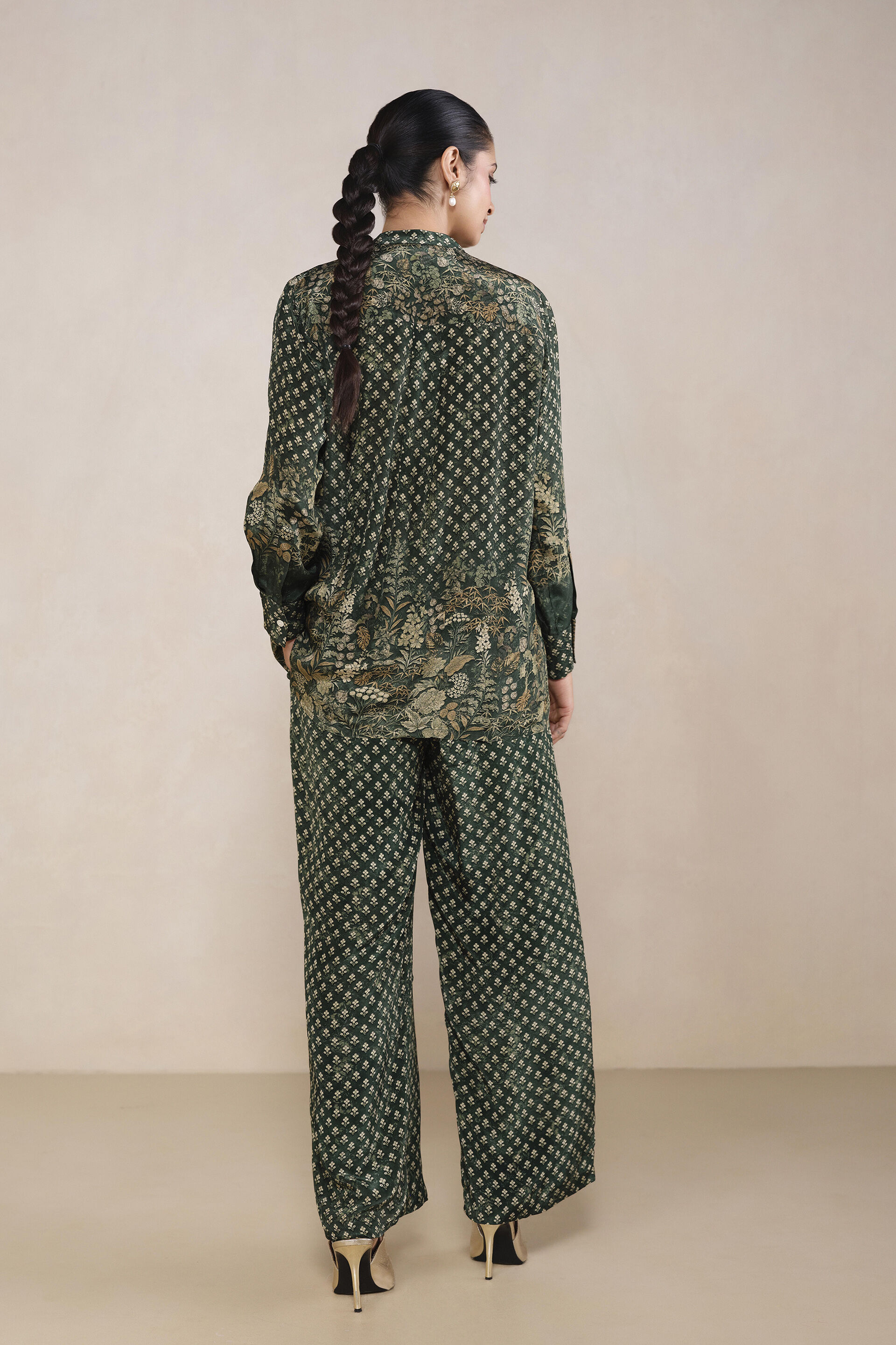 Ishka Printed Co-ord in Green