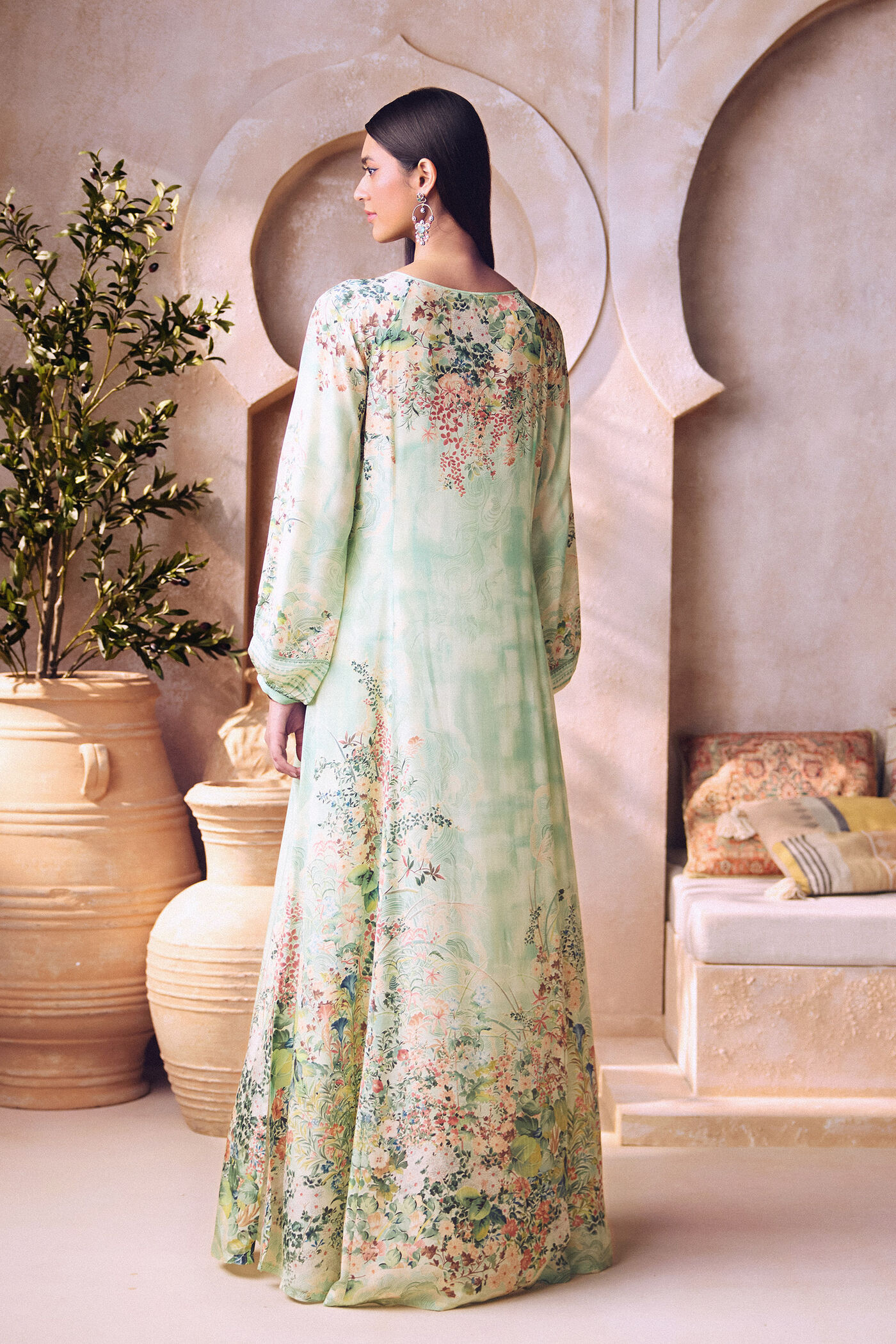 sage green kaftan dress Ziyrah Sage Green Quality Satin Kaftan Dress House Of Haniya