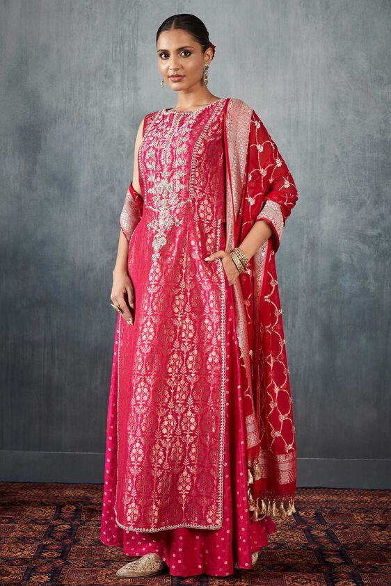 2 - Vaishi Sharara Set - Red, image 2