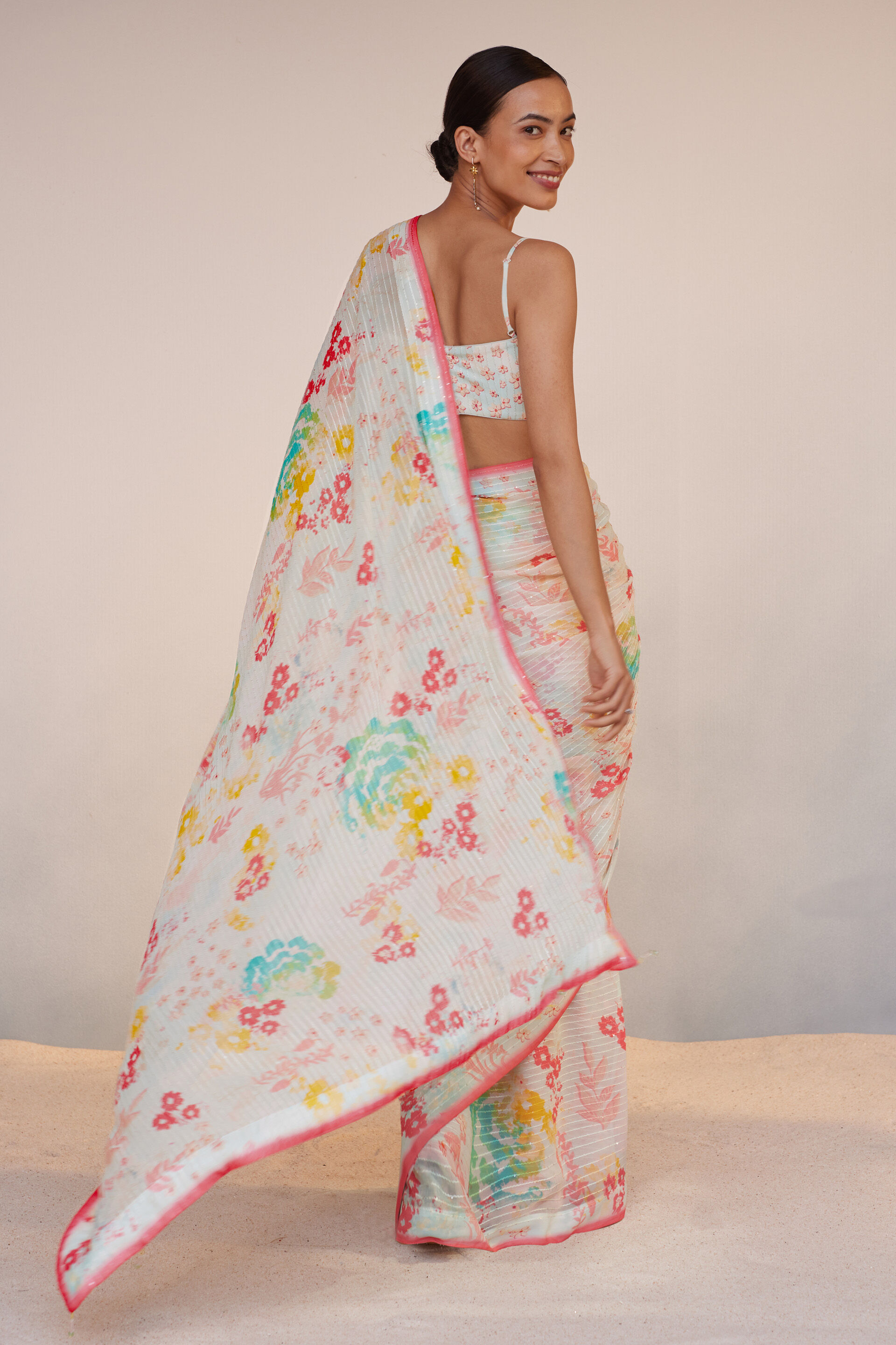 Lolana Saree Set - White, White, image 3