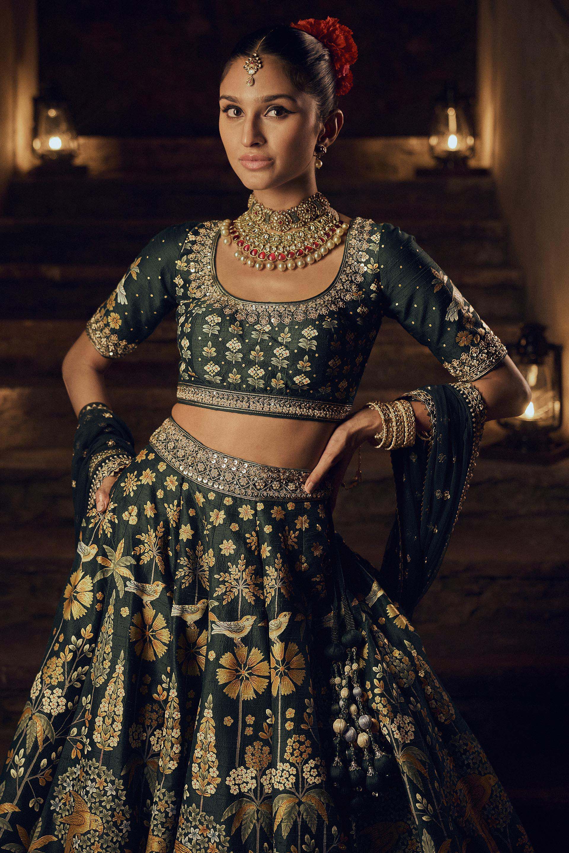 Kimaya Lehenga - Green, Green, image 3