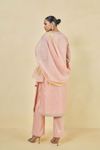 Nasrin Handwoven Maheshwari Suit Set, Blush, image 2