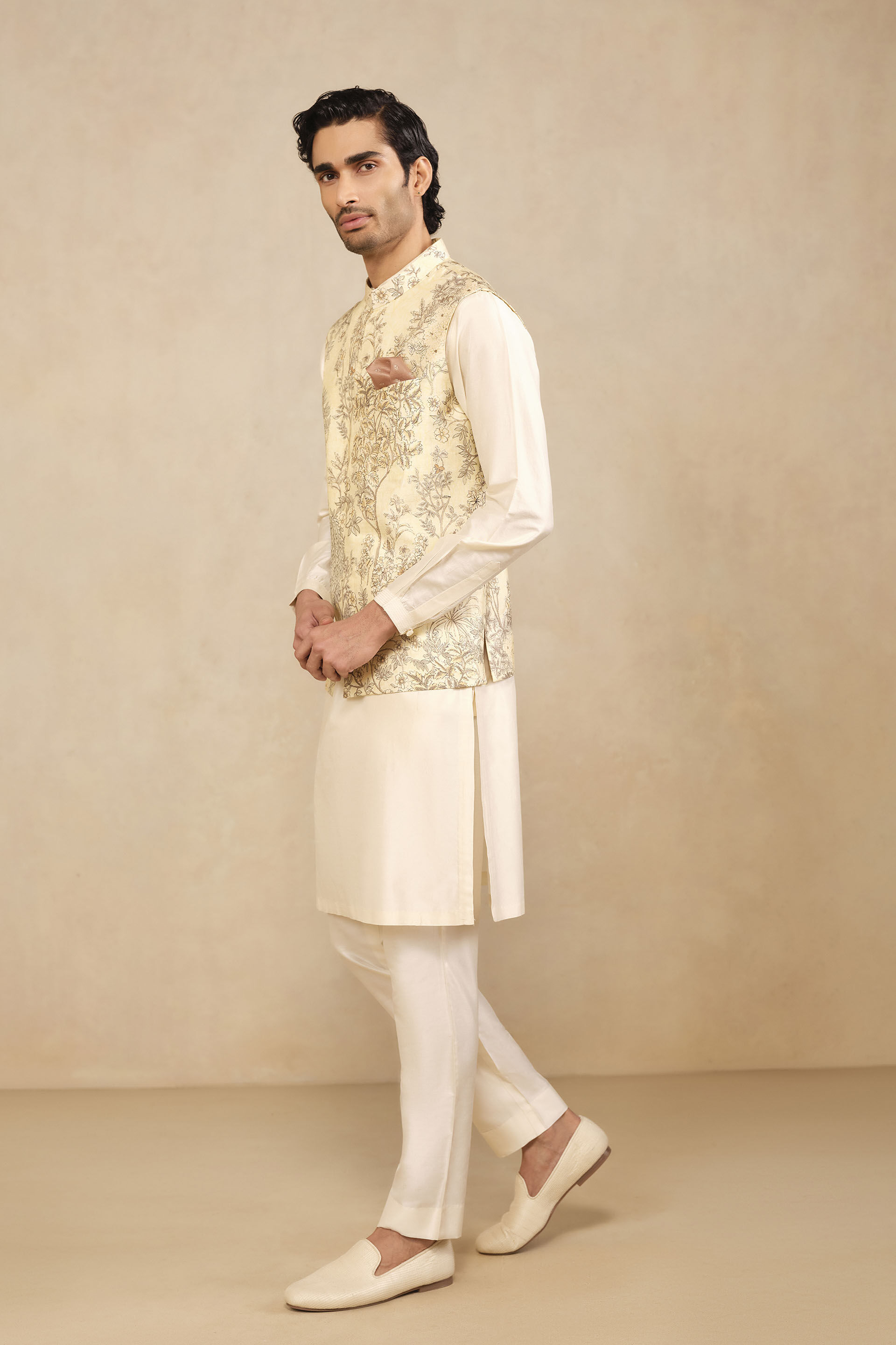 Arnav Nehru Jacket - Cream, Cream, image 3