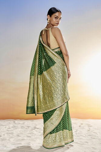 Lekha Benarasi Saree - Green, Green, image 3