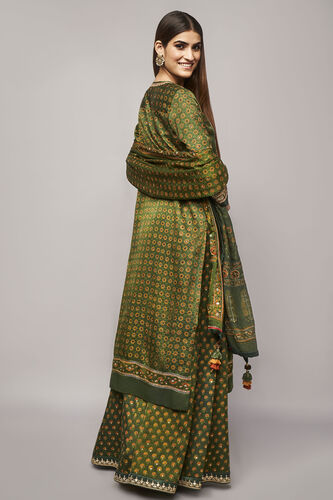 Tarita Ajrakh Sharara Set, Emerald Green, image 3