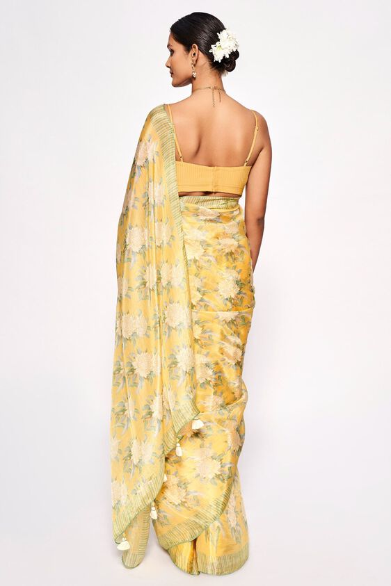 4 - Aakriti Saree – Yellow, image 3